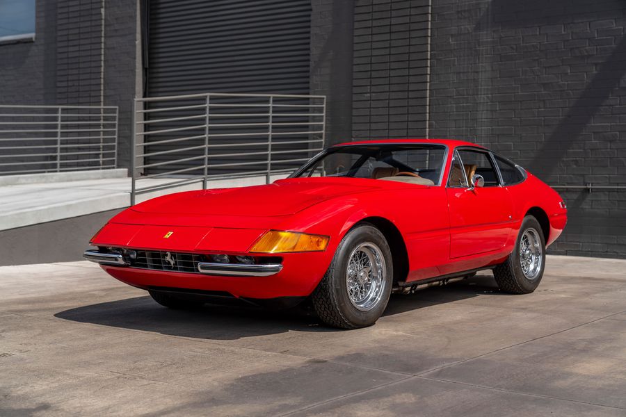 1971 Daytona Ferrari recently sold, 365 GTB/4 in Rosso Corsa red with camel tan interior