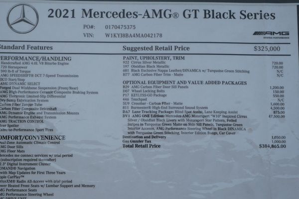 2021 Mercedes-AMG GT Black AMG ONE Edition